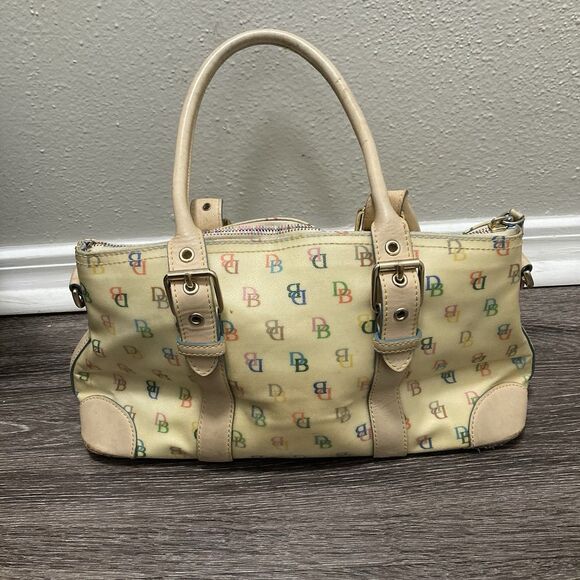 Dooney & Bourke Colorful AOP Monogram Mini Barrel Bag Zipper Strap - Picture 4 of 11